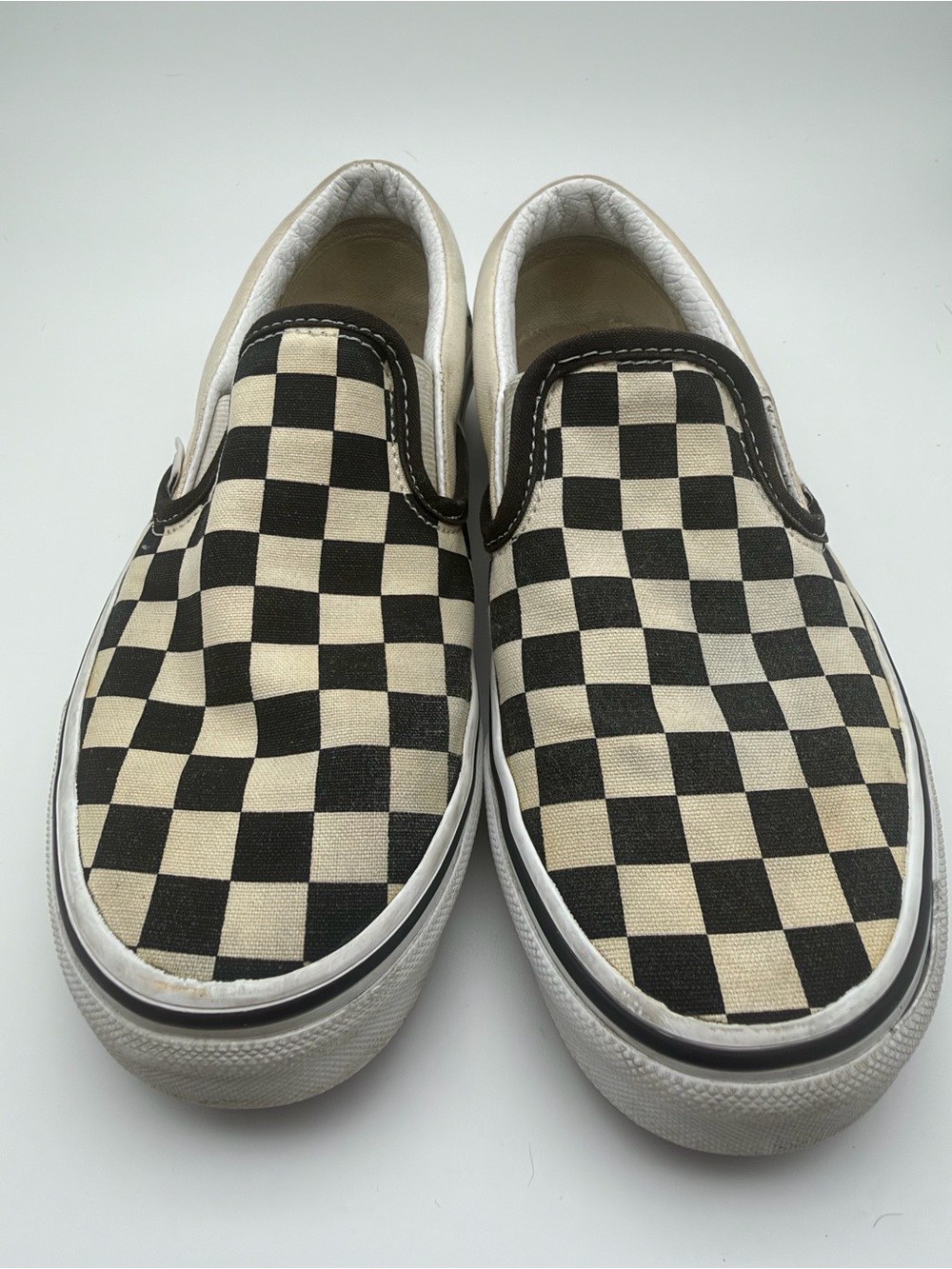Vans Kids Slip-On Classic Checkerboard Sneakers - Unisex - Boys 3.5 and Girls 5